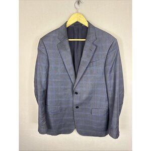 Armani Collezioni G Line Blazer Mens 42R Blue Plaid Wool Sport Coat DMG